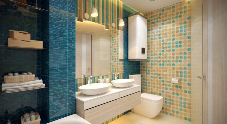 Красочный дизайн интерьера ванной комнаты